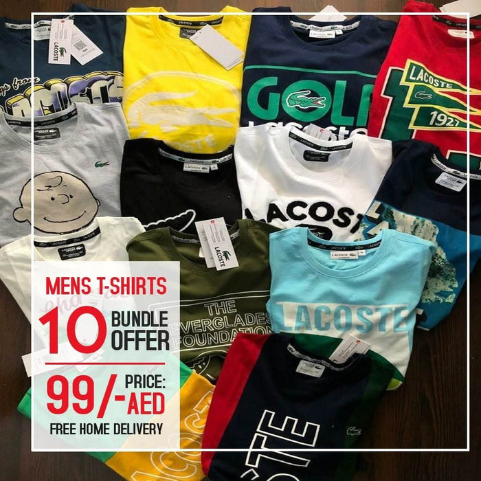 PACK OF 10 PRINTED COTTON MENS T-SHIRTS - Dubai Offers Today