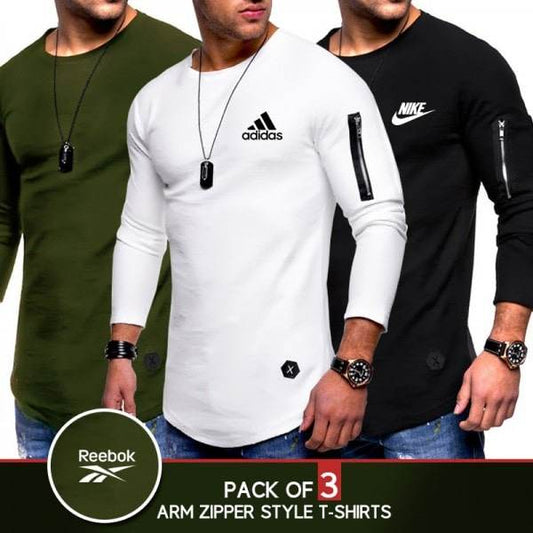 PACK OF 3 ARM ZIPPER STYLE T-SHIRTS - Dubai Offers Today