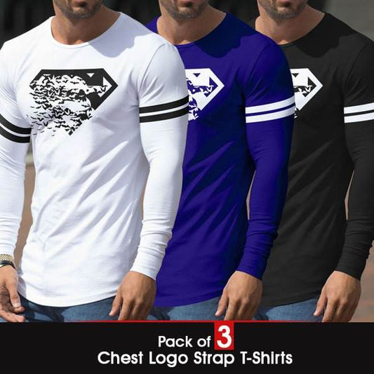 PACK OF 3 CHEST LOGO STRAP T-SHIRTS - Dubai Offers Today