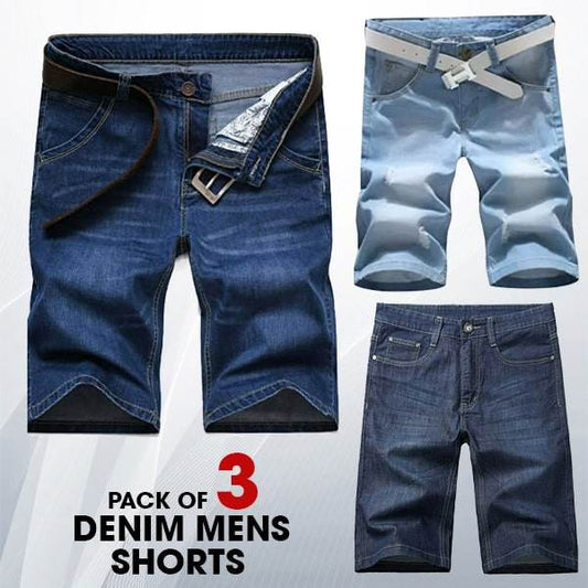 PACK OF 3 DENIM MENS SHORTS - Dubai Offers Today
