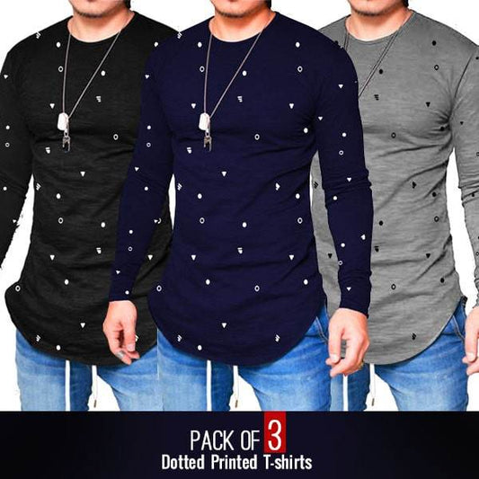 PACK OF 3 DOTTED PRINTED T-SHIRTS - Dubai Offers Today