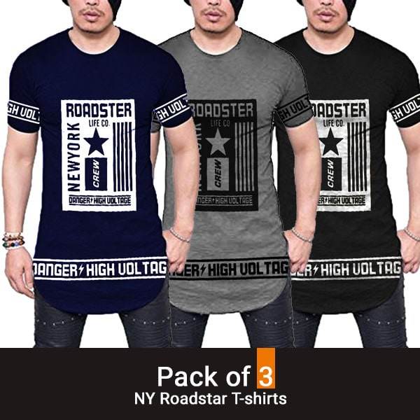 PACK OF 3 NY ROADSTAR T-SHIRTS - Dubai Offers Today