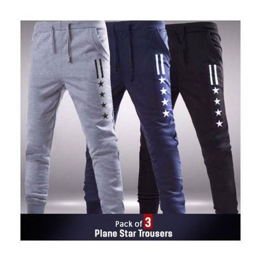 PACK OF 3 PLANE STAR TROUSERS - Dubai Offers Today