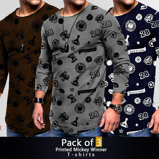 PACK OF 3 PRINTED MICKEY WINNER T-SHIRTS - Dubai Offers Today