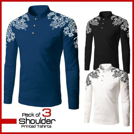 PACK OF 3 SHOULDER PRINTED T-SHIRTS - Dubai Offers Today