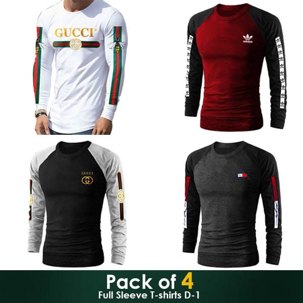 PACK OF 4 FULL SLEEVE T-SHIRTS D-1 - Dubai Offers Today