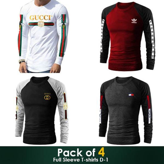 PACK OF 4 FULL SLEEVE T-SHIRTS D-1 - Dubai Offers Today