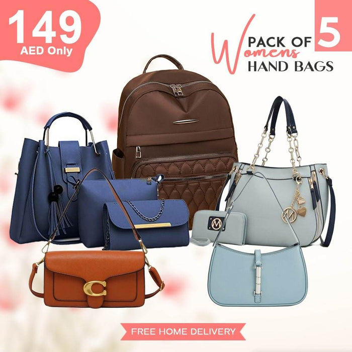 PACK OF 5 HAND BAGS FOR WOMEN - Dubai Offers Today
