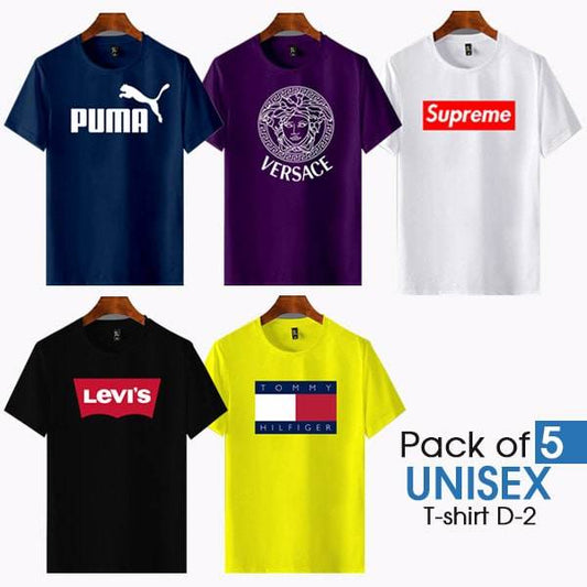 PACK OF 5 UNISEX T-SHIRTS D-2 - Dubai Offers Today