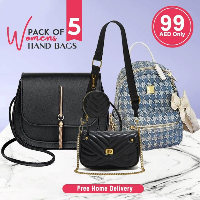 PACK OF 5 WOMENS HAND BAGS - Dubai Offers Today
