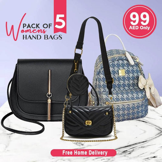 PACK OF 5 WOMENS HAND BAGS - Dubai Offers Today