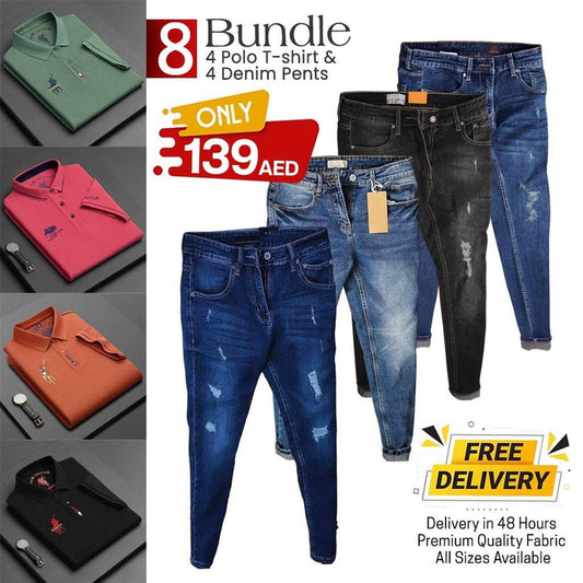 PACK OF 8 POLO & DENIM JEANS - Dubai Offers Today