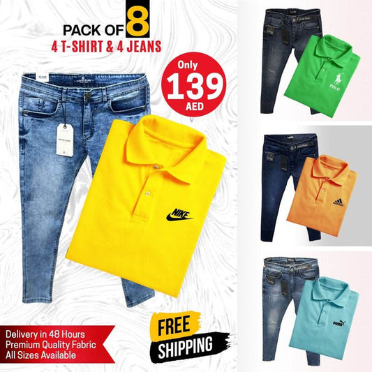 PACK OF 8 T-SHIRTS & JEANS - Dubai Offers Today