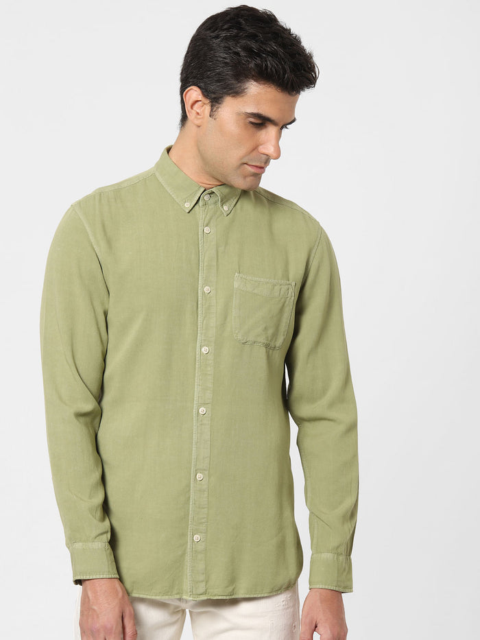 Pastel Green Full Sleeves Shirt