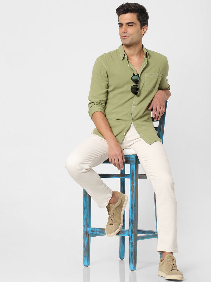 Pastel Green Full Sleeves Shirt