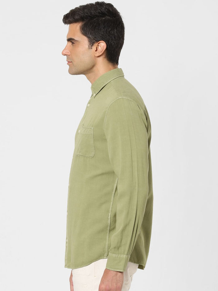 Pastel Green Full Sleeves Shirt