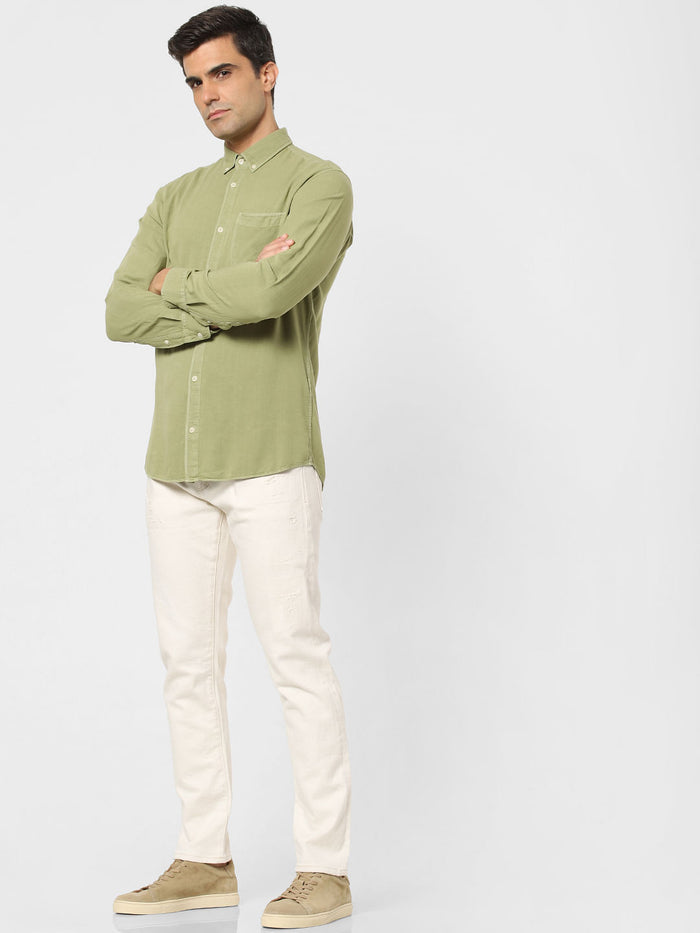 Pastel Green Full Sleeves Shirt