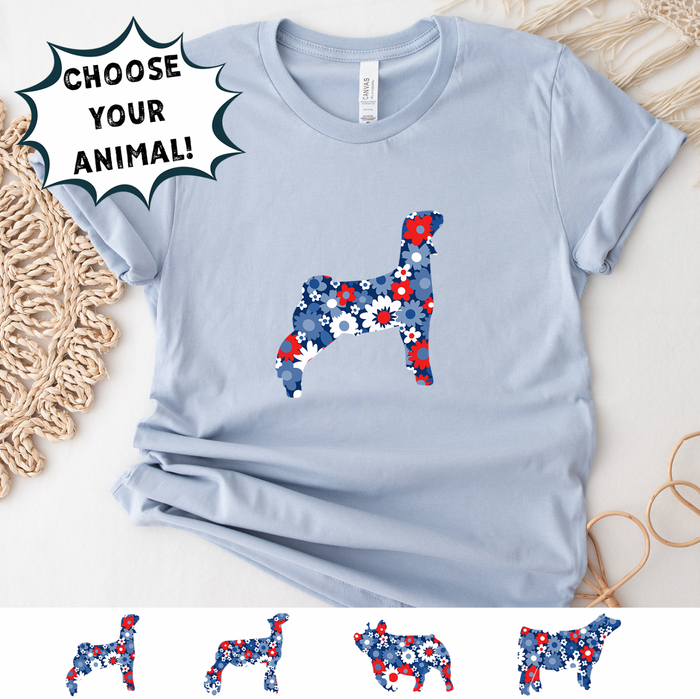 Patriotic Daisy-CHOOSE YOUR ANIMAL- Bella Canvas T-Shirt