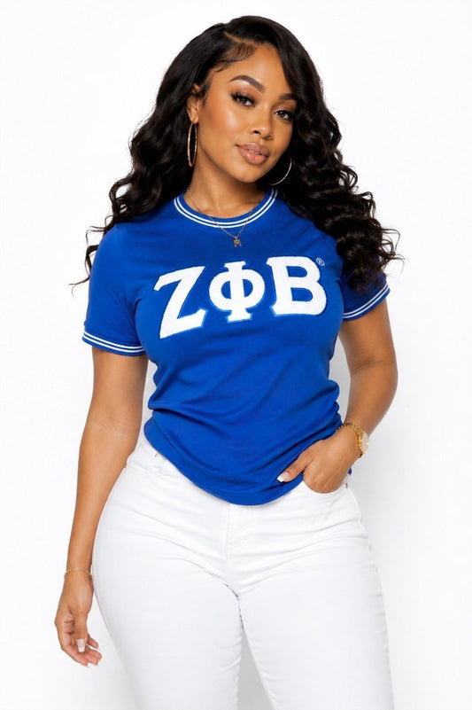 ΖPB Striped Trim Chenille Tee