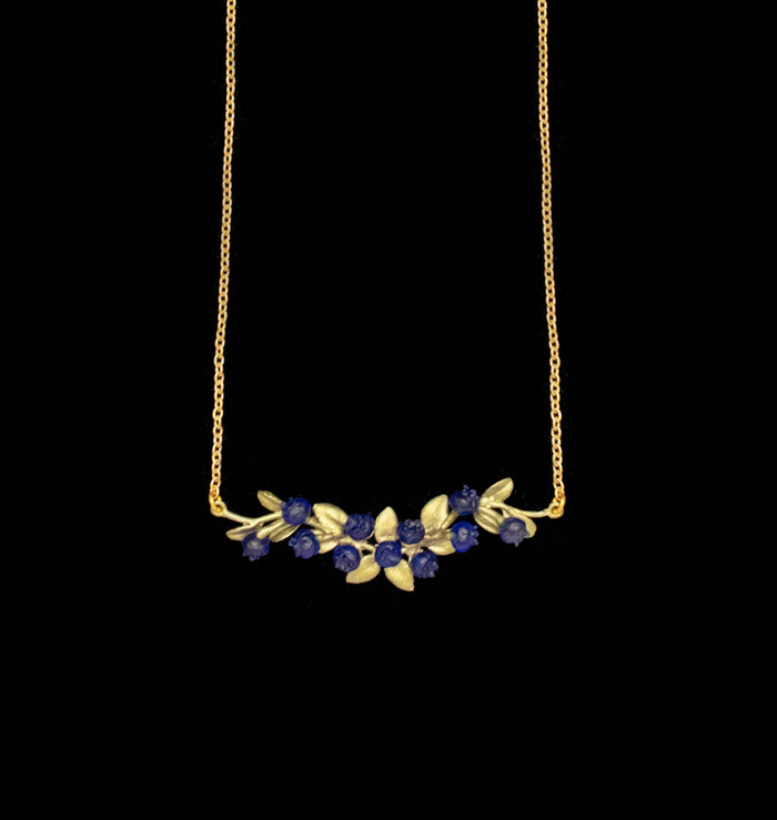 Petite Blueberry Bar Pendant - 16" Adj.