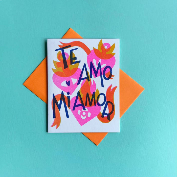 Pier Six Press Risograph Greeting Card - Te Amo Mi Amor