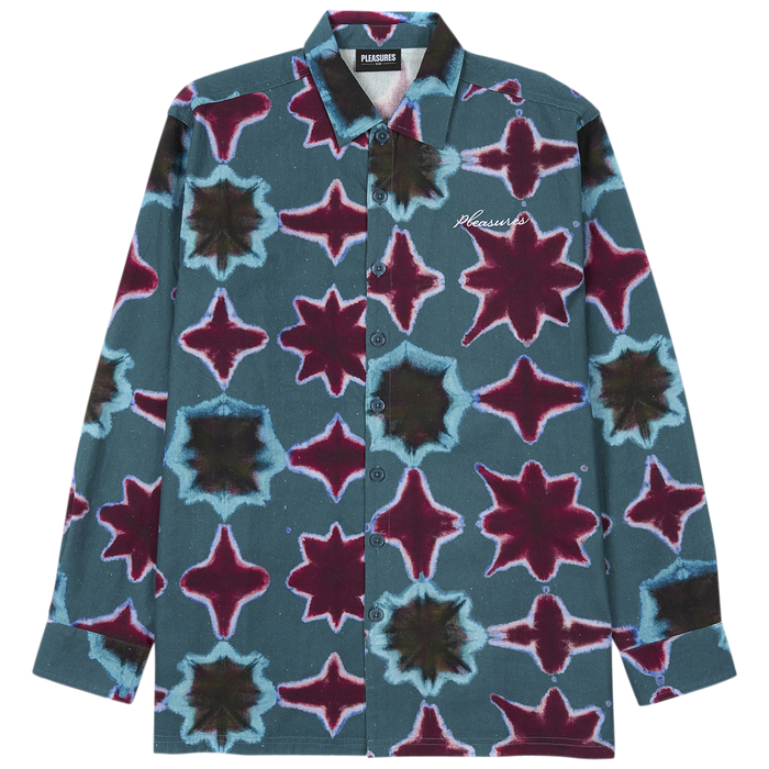 PLEASURES SULFUR LS BUTTON DOWN - BLUE