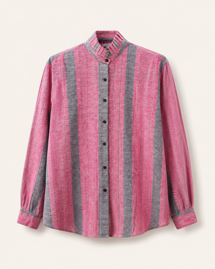 pleated collar top - kala cotton woven (sample)