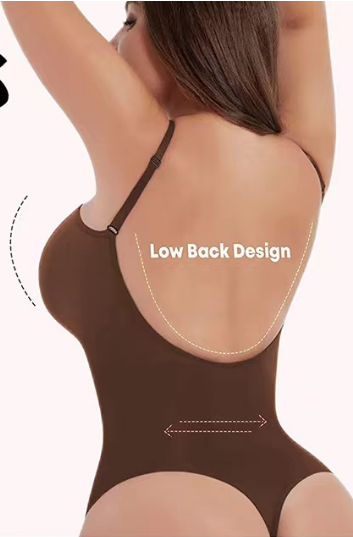 Plus Size Seamless Thong Bodysuit Shapewear Light Tummy Control Waist