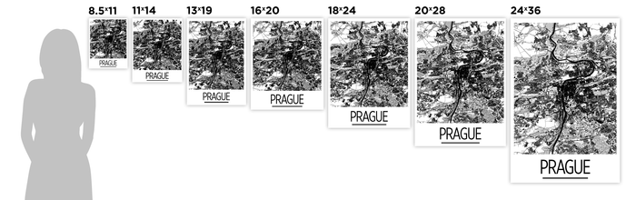 Prague Map Poster - czech republic Map Print - Art Deco Series