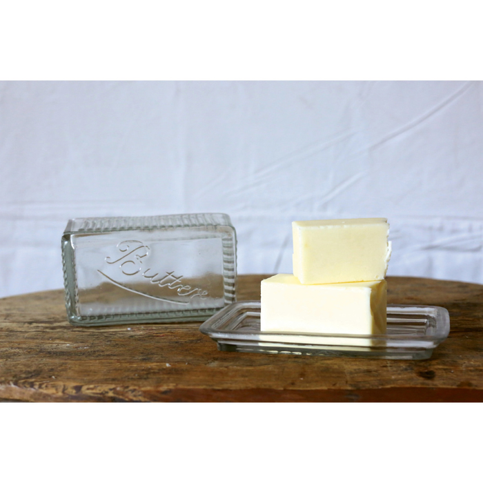 Pressed Glass Butter Dish - Becket Hitch
