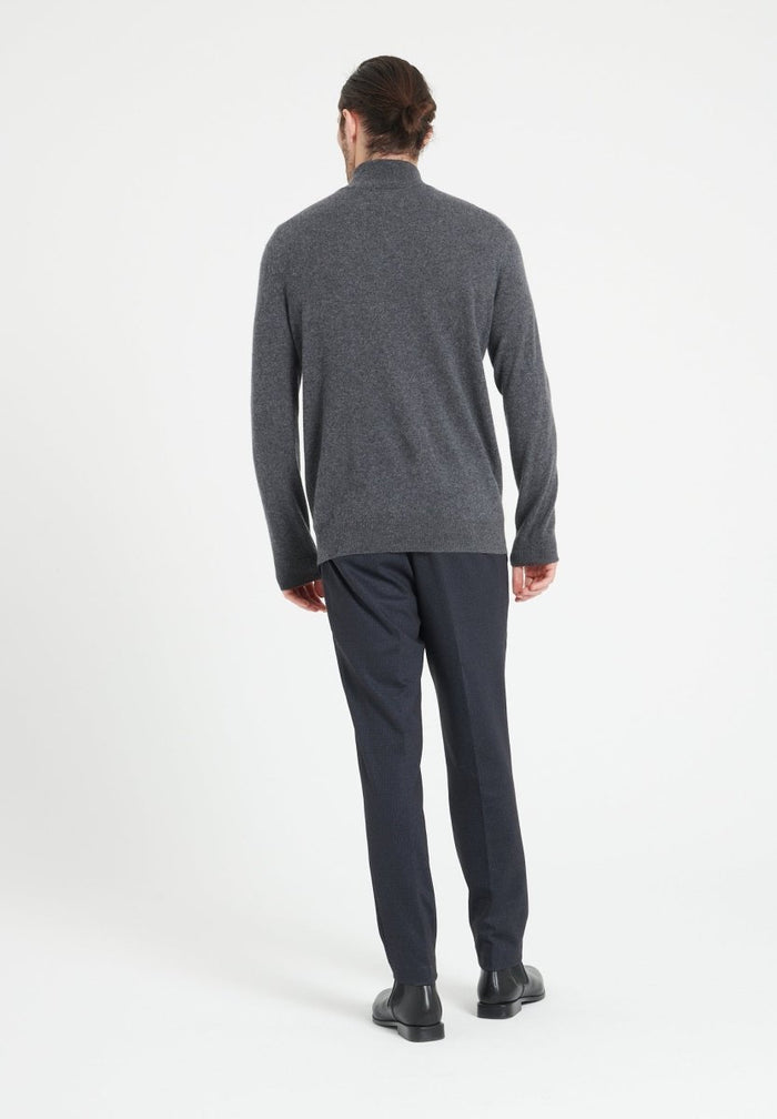 LUKE 4 Pull camionneur en cachemire gris anthracite