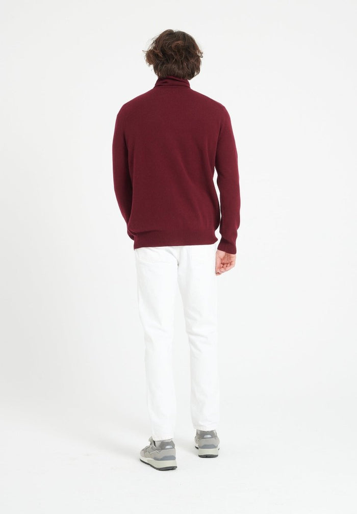 LUKE 3 Pull col roulé en cachemire rouge bordeaux