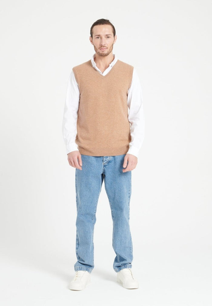 LUKE 9 Gilet sans manches en cachemire camel