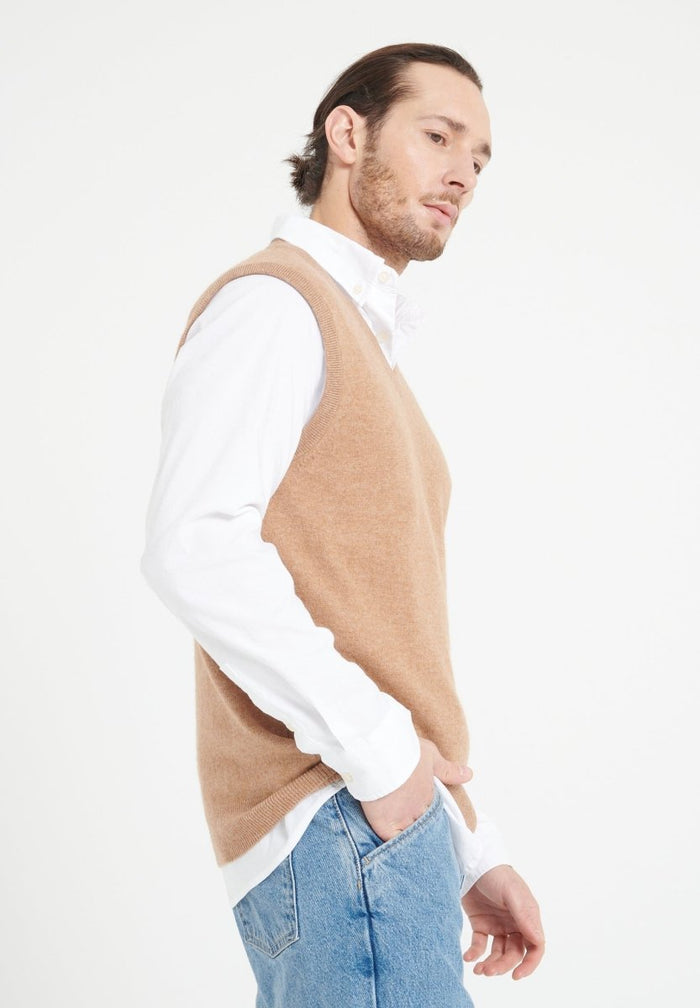 LUKE 9 Gilet sans manches en cachemire camel