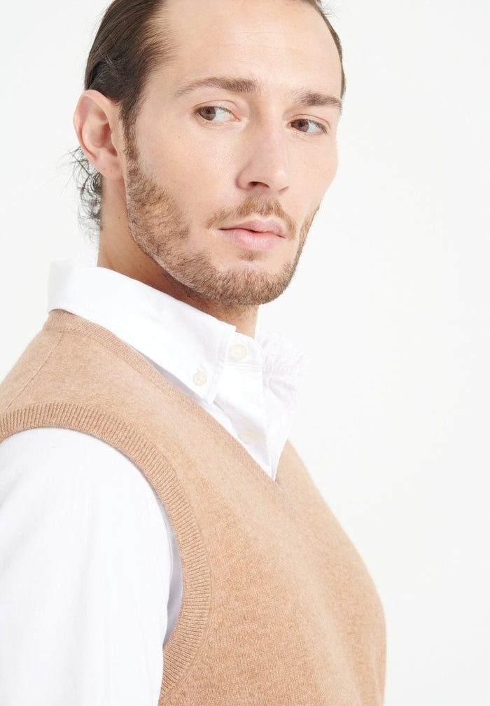 LUKE 9 Gilet sans manches en cachemire camel