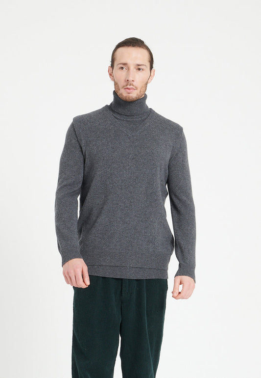 Gilet col V sans manches homme en cachemire gris anthracite - LUKE 9
