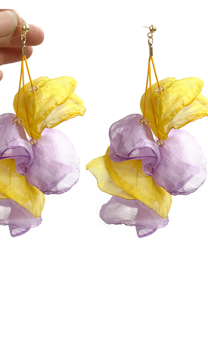 Purple & Gold Petal Earrings