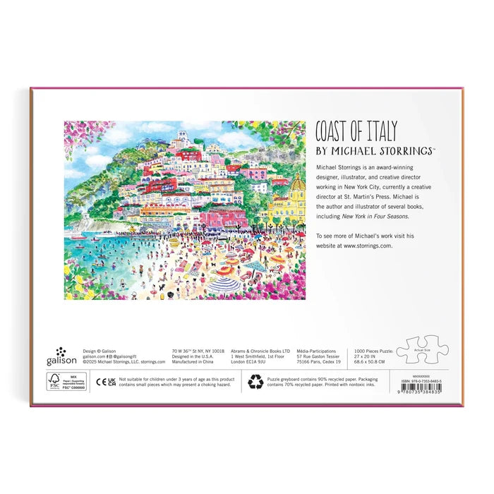 Puzzle - Coast of Italy - 1000 Piece - Michael Storrings - Findlay Rowe Designs