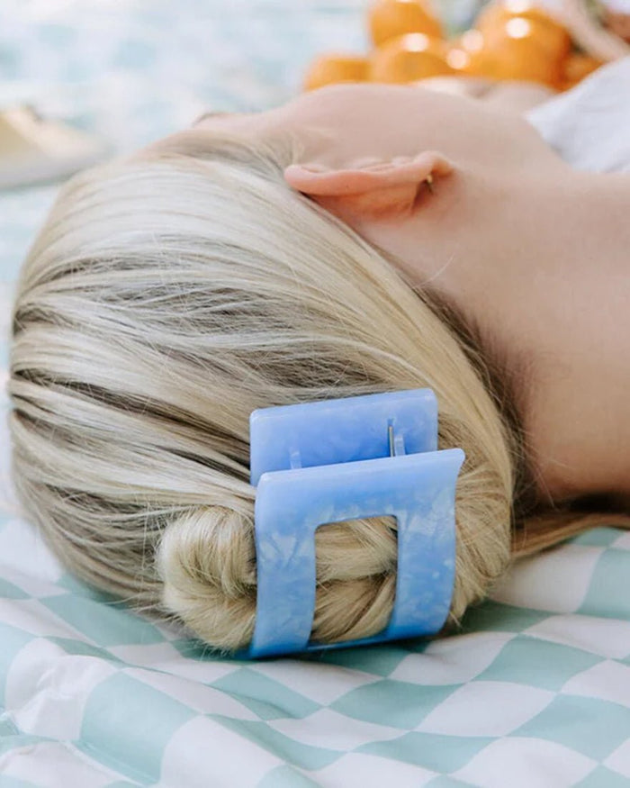 Teleties - Rectangle Flat Hair Clips - Blue Lagoon