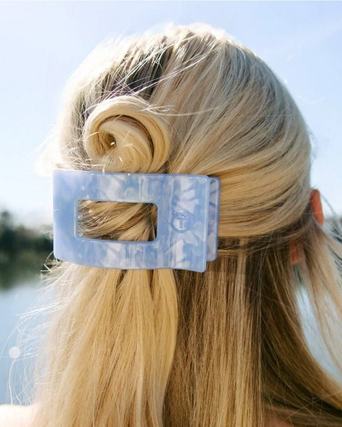 Teleties - Rectangle Flat Hair Clips - Blue Lagoon