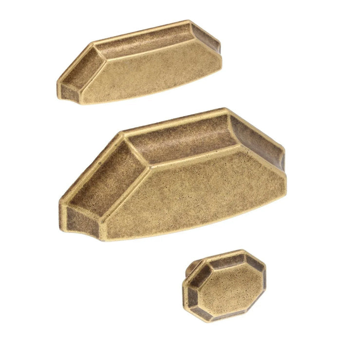 Retro Antique Brass Drawer Cup Pulls - Old West Iron
