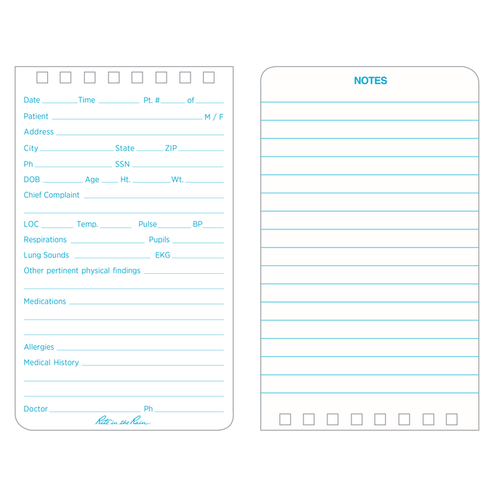 Rite in the Rain EMS Top Spiral Notebook, 3" x 5", Yellow
