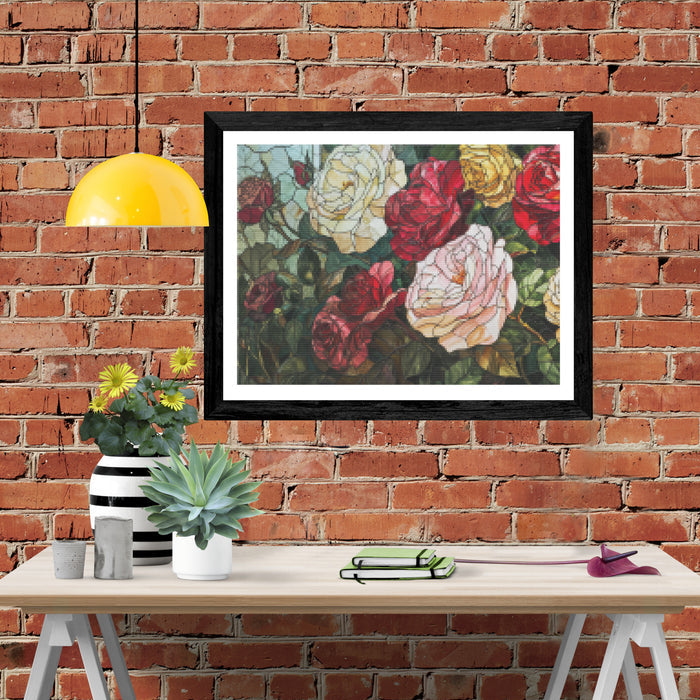 Rose Garden Splendor Stained Glass