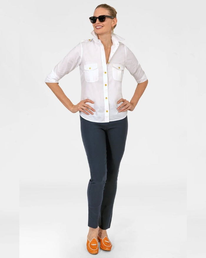 Gretchen Scott - Safari Boyfriend Shirt - White