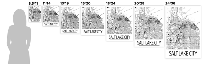 Salt Lake City Map Poster - usa Map Print - Art Deco Series