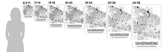 San Bernardino Map Poster - usa Map Print - Art Deco Series