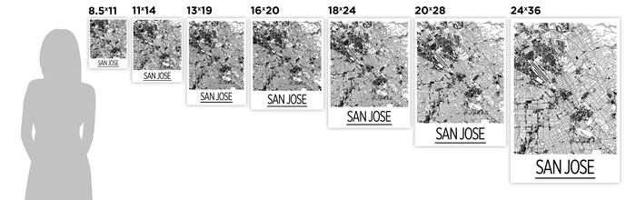 San Jose Map Poster - usa Map Print - Art Deco Series