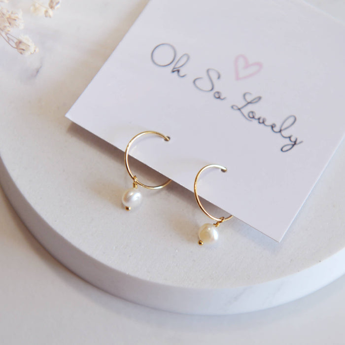 Saylor Fresh Water Pearl Hoop Earrings