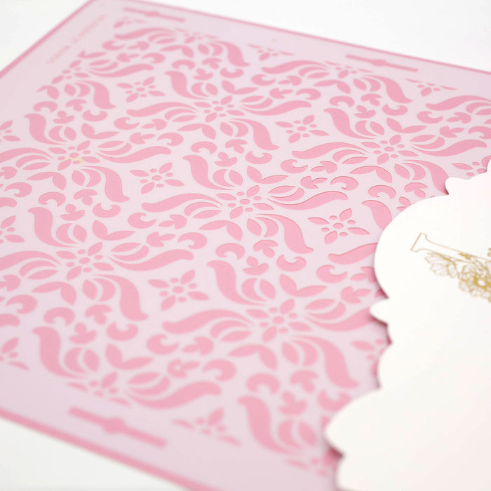 Seamless Cake Stencil great for decorating tall cakes with perfect designs. Lacupella