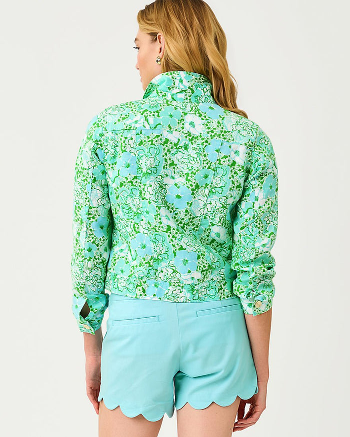 Lilly Pulitzer - Seaspray Linen Jacket - Mint Condition Burst Of Joy